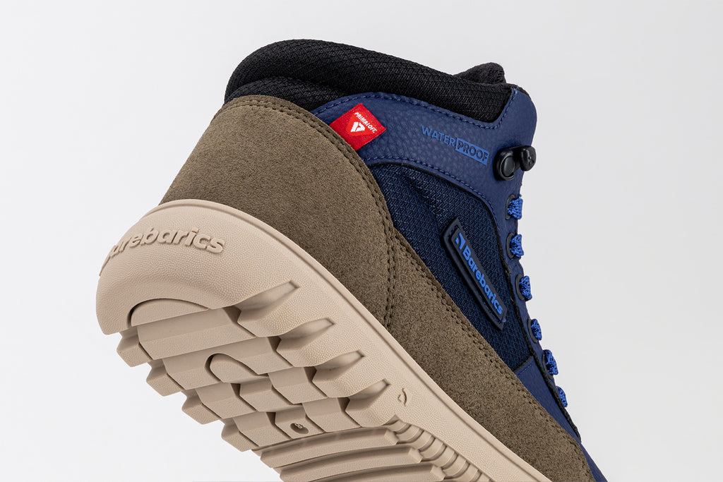 Barebarics - UrbanEdge Dark Blue & Olive Brown - Waterproof barefoot boots