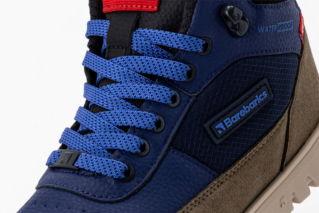 Barebarics - UrbanEdge Dark Blue & Olive Brown - Waterproof barefoot boots