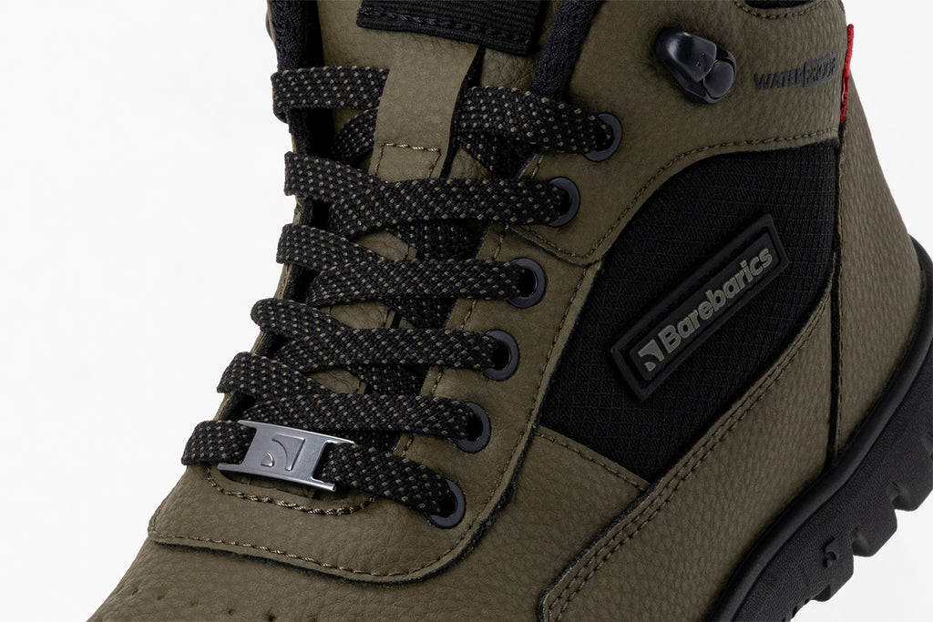 Barebarics - UrbanEdge Dark Olive - Waterproof barefoot boots