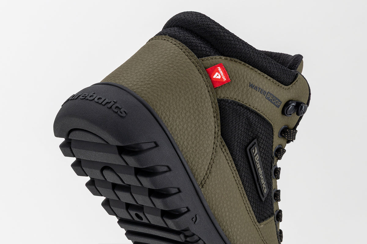 Barebarics - UrbanEdge Dark Olive - Waterproof barefoot boots