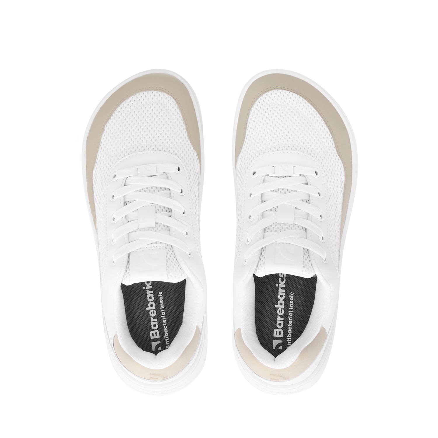 Barebarics - Vaporo White & Beige - Deportivas barefoot-Barebarics-Cacles Barefoot-Tienda de calzado barefoot respetuoso minimalista