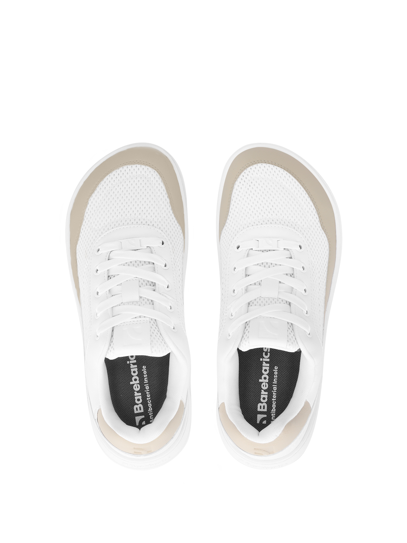 Barebarics - Vaporo White & Beige - Deportivas barefoot-Barebarics-Cacles Barefoot-Tienda de calzado barefoot respetuoso minimalista