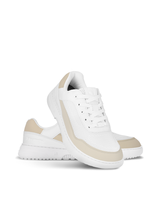 Barebarics - Vaporo White & Beige - Deportivas barefoot-Barebarics-Cacles Barefoot-Tienda de calzado barefoot respetuoso minimalista