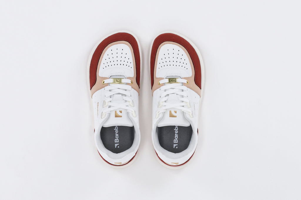 Barebarics - Wave 2.0 Branco e Borgonha - Sapatilhas barefoot unissexo