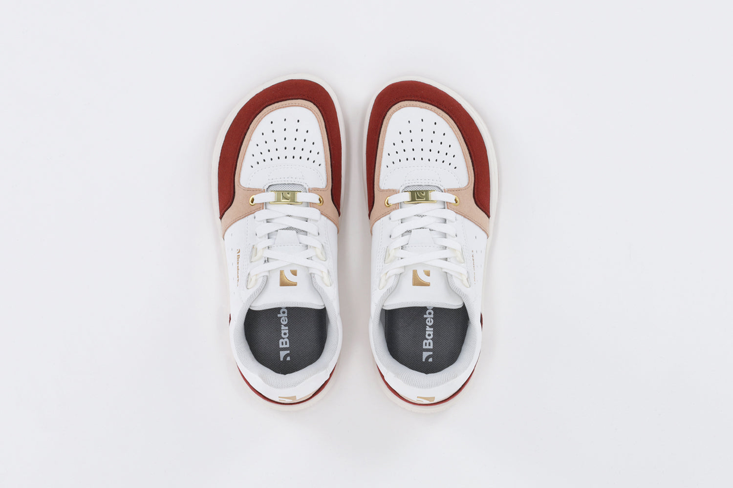 Barebarics - Wave 2.0 Branco e Borgonha - Sapatilhas barefoot unissexo