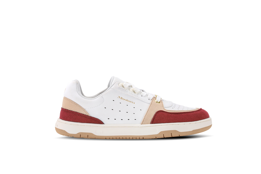 Barebarics - Wave 2.0 Branco e Borgonha - Sapatilhas barefoot unissexo