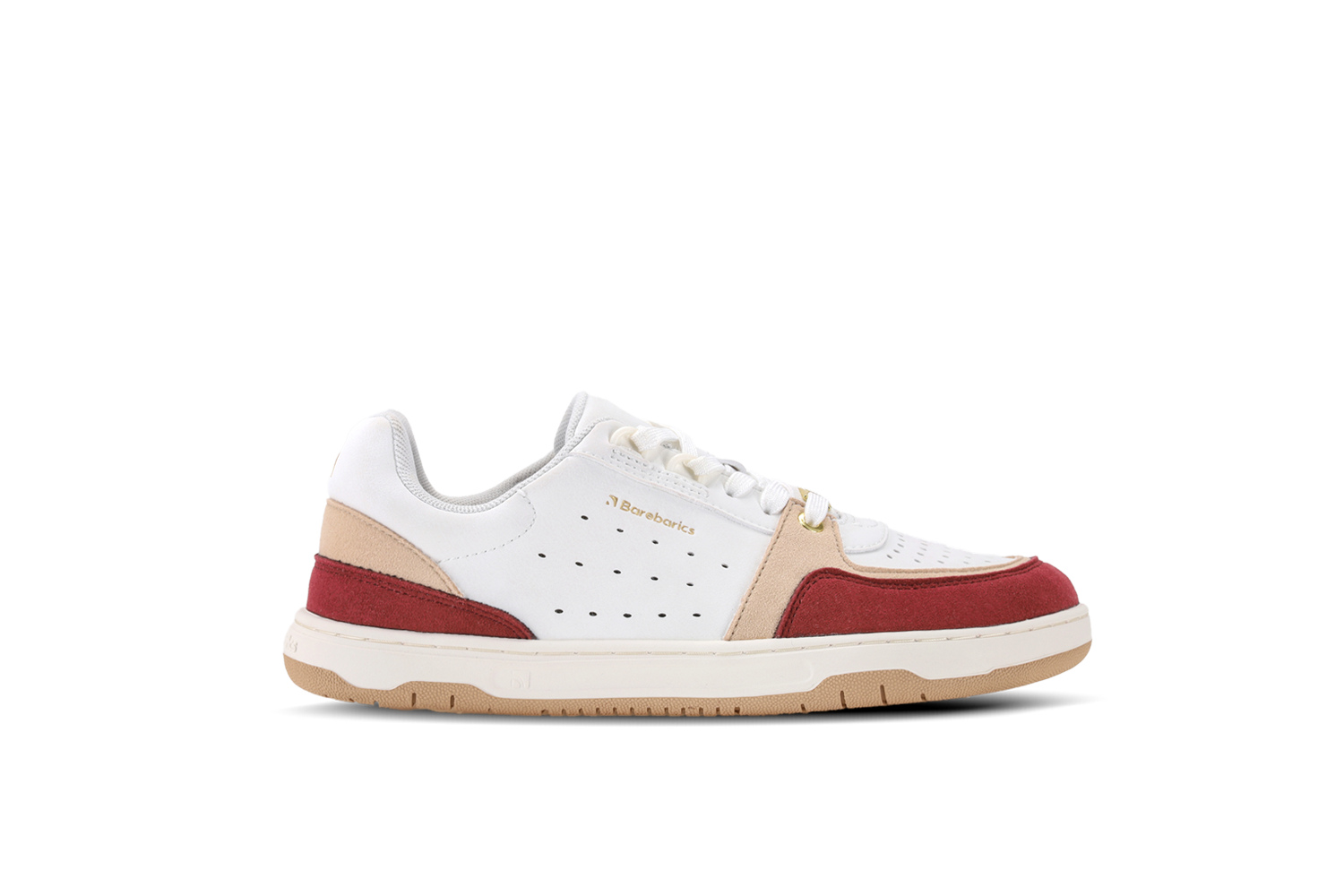 Barebarics - Wave 2.0 Branco e Borgonha - Sapatilhas barefoot unissexo