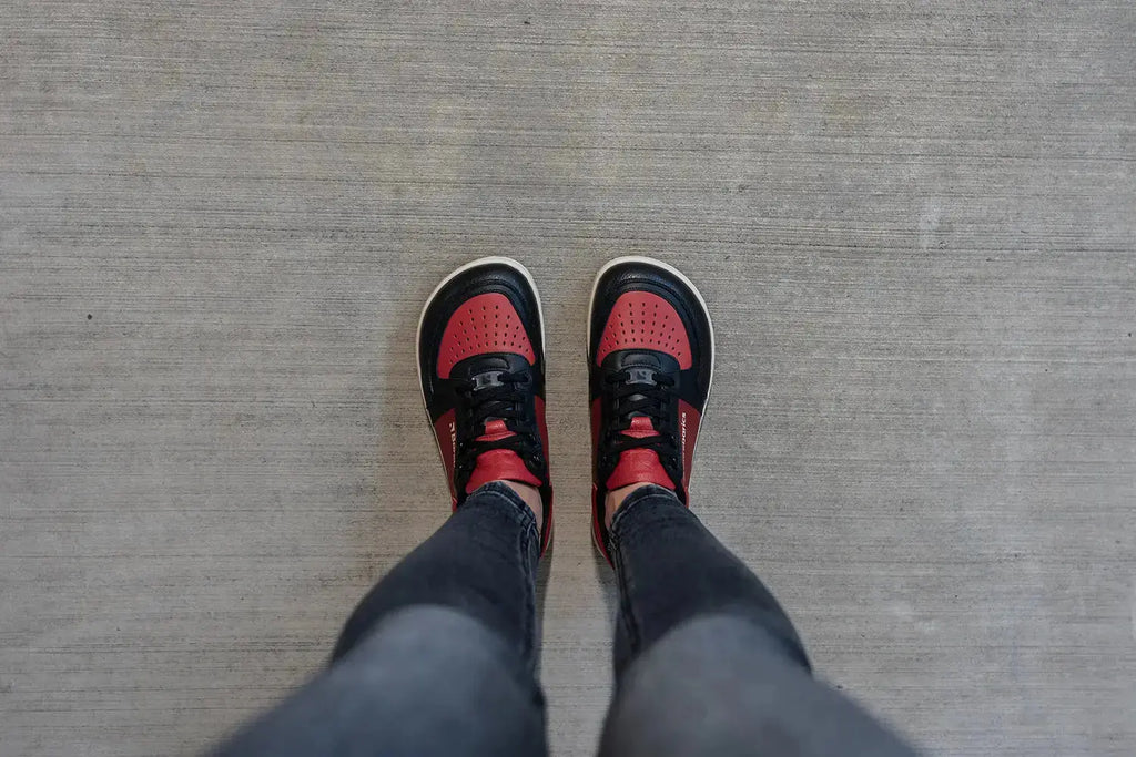 Barebarics - Wave Black & Red - Zapatillas barefoot unisex negro y rojo