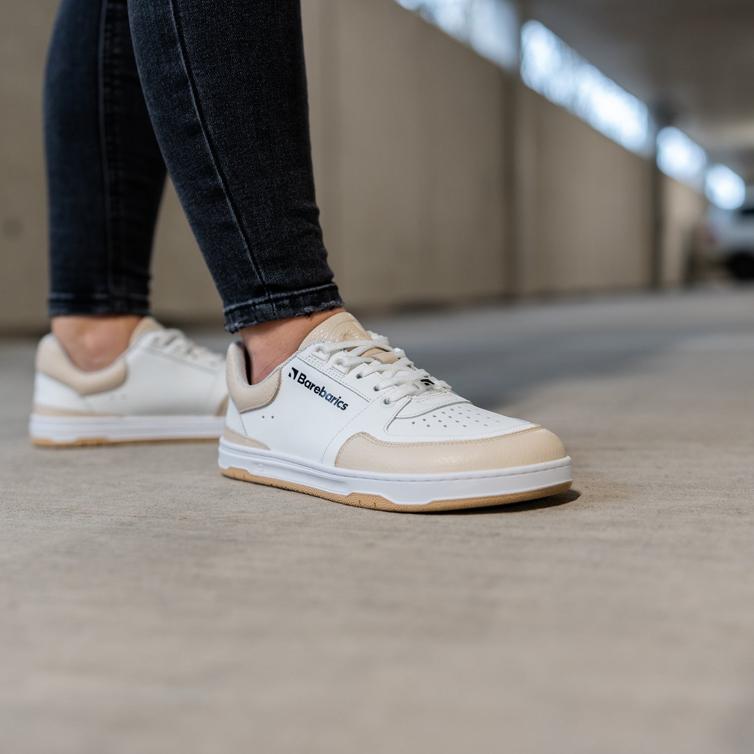 Barebarics - Wave White & Beige - Deportivas barefoot-Barebarics-Cacles Barefoot-Tienda de calzado barefoot respetuoso minimalista