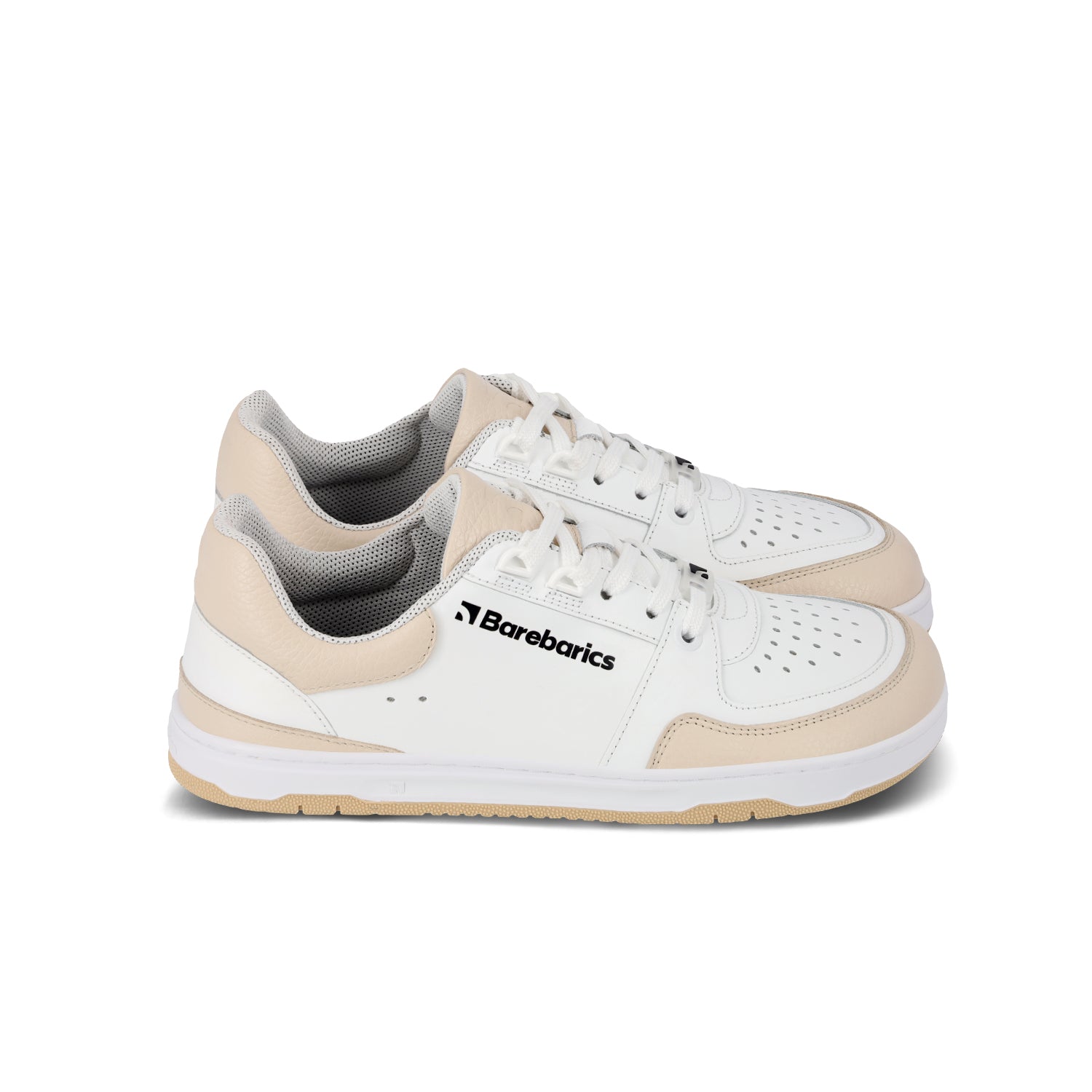 Barebarics - Wave White & Beige - Deportivas barefoot-Barebarics-Cacles Barefoot-Tienda de calzado barefoot respetuoso minimalista