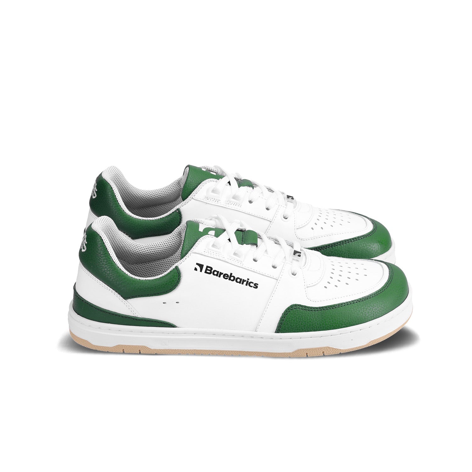 Barebarics - Wave White & Dark Green - Deportivas barefoot-Barebarics-Cacles Barefoot-Tienda de calzado barefoot respetuoso minimalista