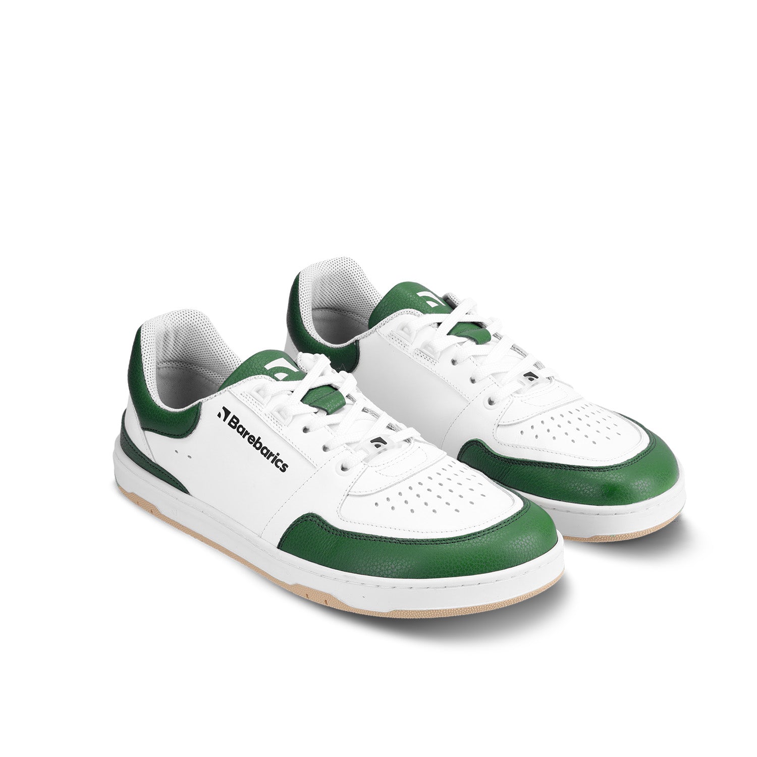 Barebarics - Wave White & Dark Green - Deportivas barefoot-Barebarics-Cacles Barefoot-Tienda de calzado barefoot respetuoso minimalista