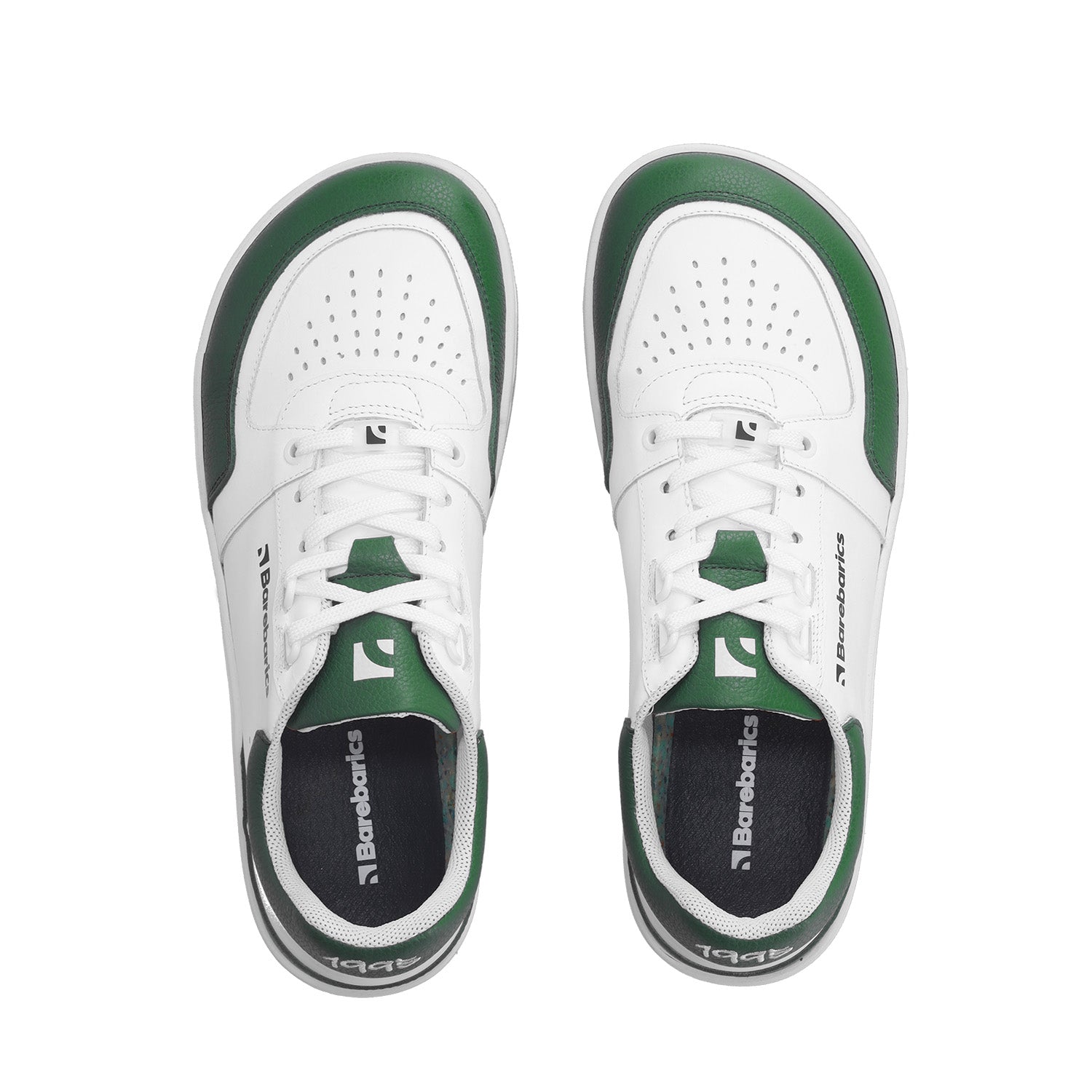 Barebarics - Wave White & Dark Green - Deportivas barefoot-Barebarics-Cacles Barefoot-Tienda de calzado barefoot respetuoso minimalista