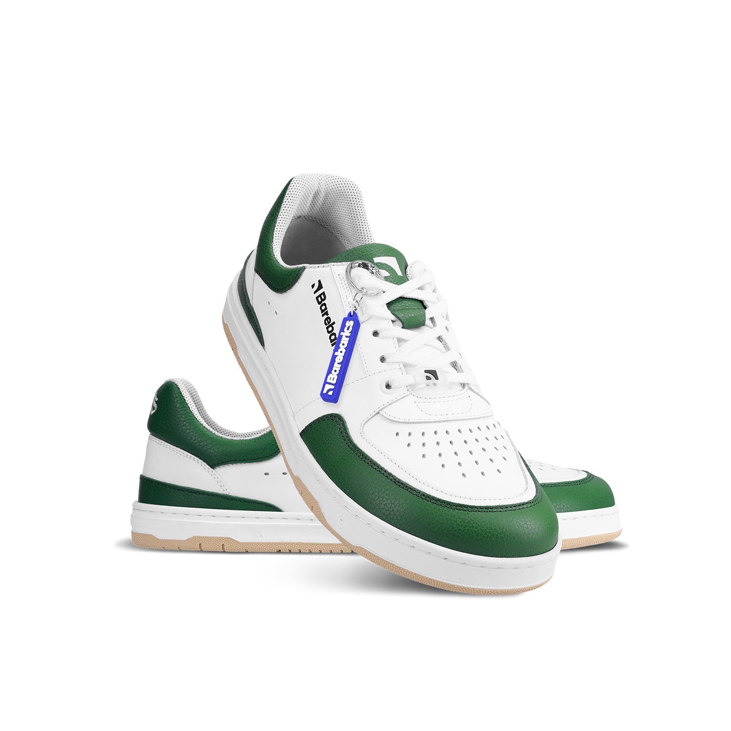 Barebarics - Wave White & Dark Green - Deportivas barefoot-Barebarics-Cacles Barefoot-Tienda de calzado barefoot respetuoso minimalista