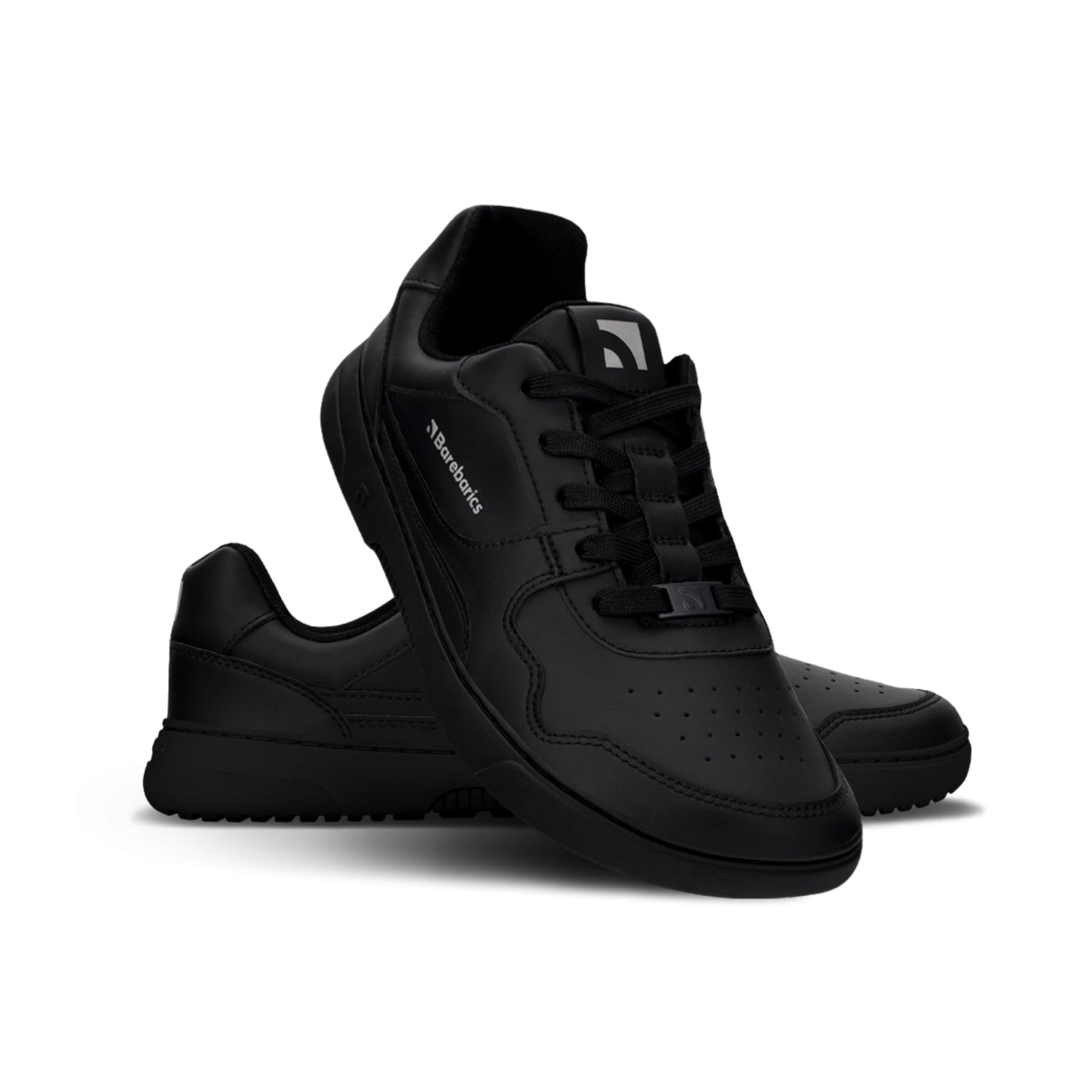 Barebarics - Zing All Black Leather - Deportivas barefoot-Barebarics-Cacles Barefoot-Tienda de calzado barefoot respetuoso minimalista