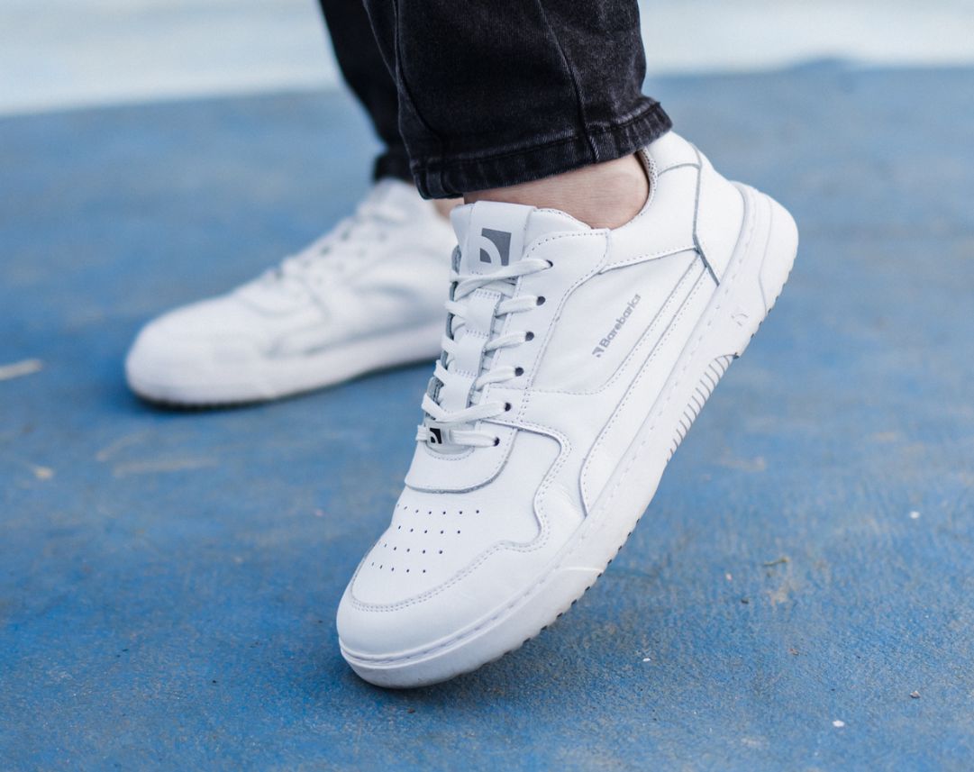 Barebarics - Zing All White - Leather - Deportivas barefoot-Barebarics-Cacles Barefoot-Tienda de calzado barefoot respetuoso minimalista
