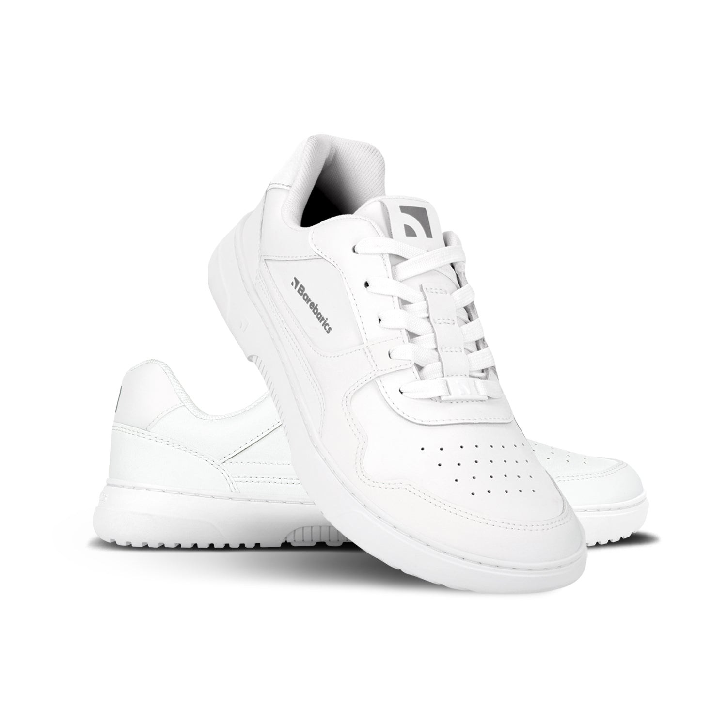 Barebarics - Zing All White - Leather - Deportivas barefoot-Barebarics-Cacles Barefoot-Tienda de calzado barefoot respetuoso minimalista