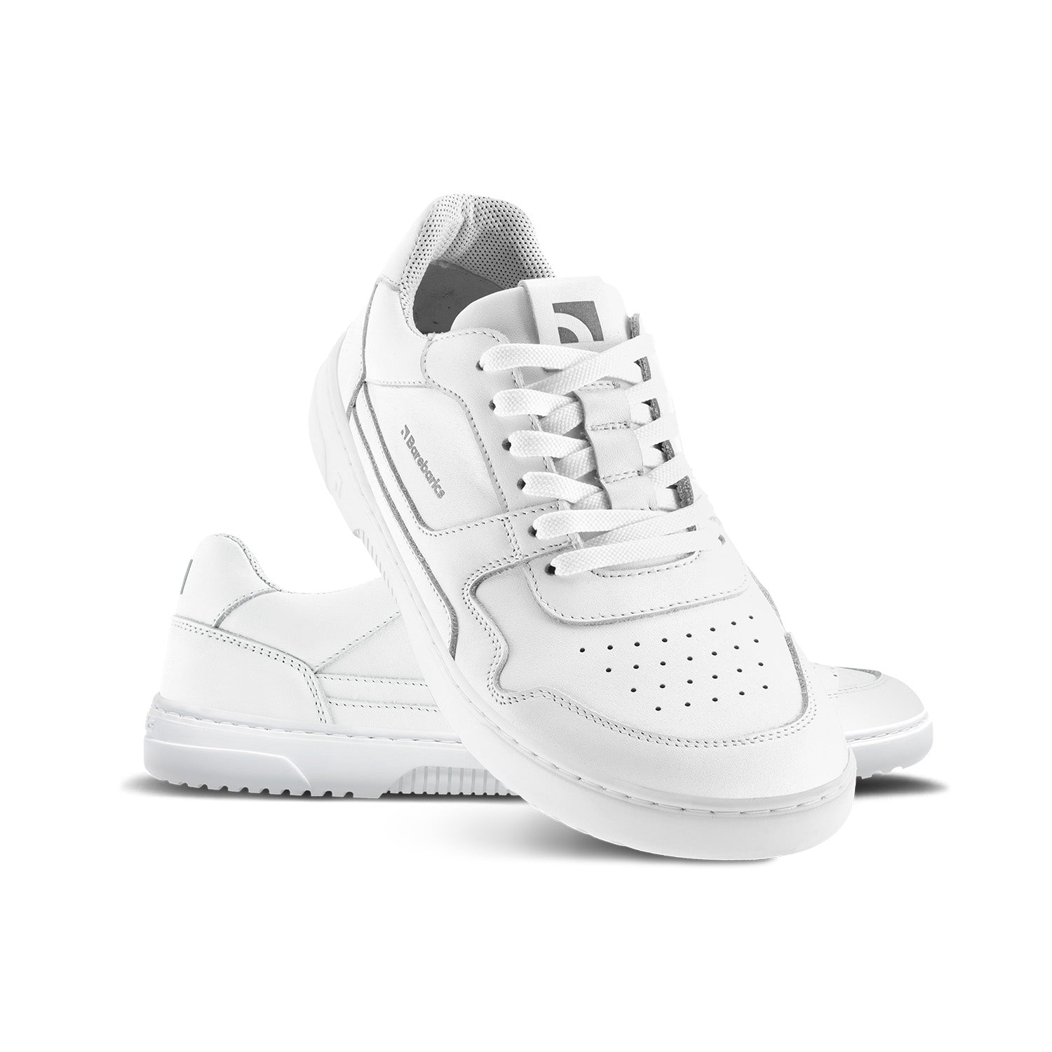 Barebarics - Zing All White Leather - Deportivas barefoot-Barebarics-Cacles Barefoot-Tienda de calzado barefoot respetuoso minimalista