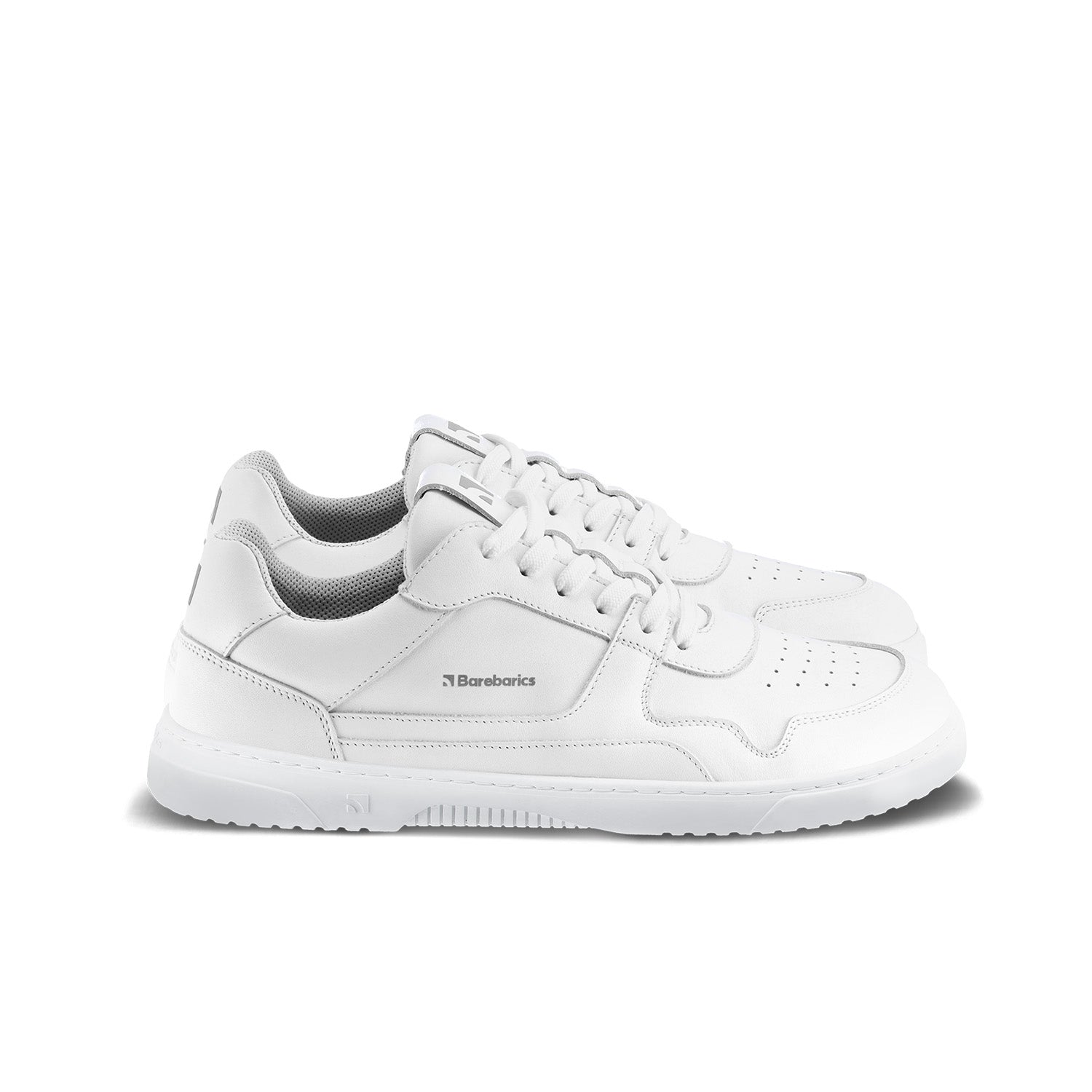 Barebarics - Zing All White Leather - Deportivas barefoot-Barebarics-Cacles Barefoot-Tienda de calzado barefoot respetuoso minimalista
