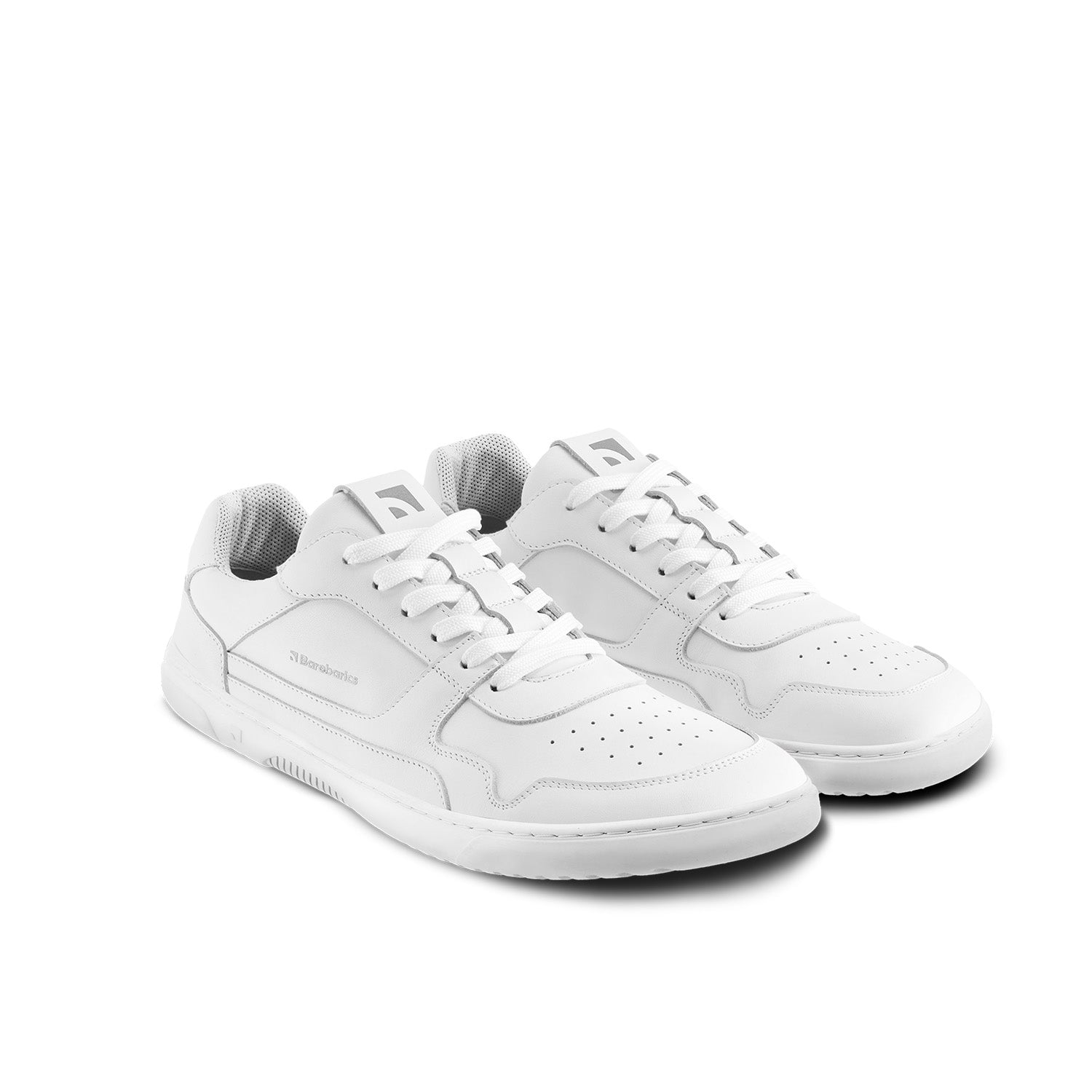 Barebarics - Zing All White Leather - Deportivas barefoot-Barebarics-Cacles Barefoot-Tienda de calzado barefoot respetuoso minimalista