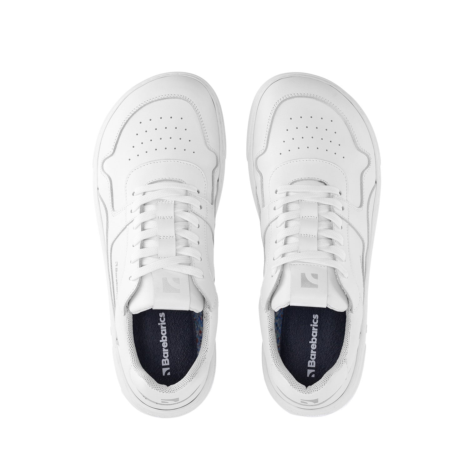 Barebarics - Zing All White Leather - Deportivas barefoot-Barebarics-Cacles Barefoot-Tienda de calzado barefoot respetuoso minimalista