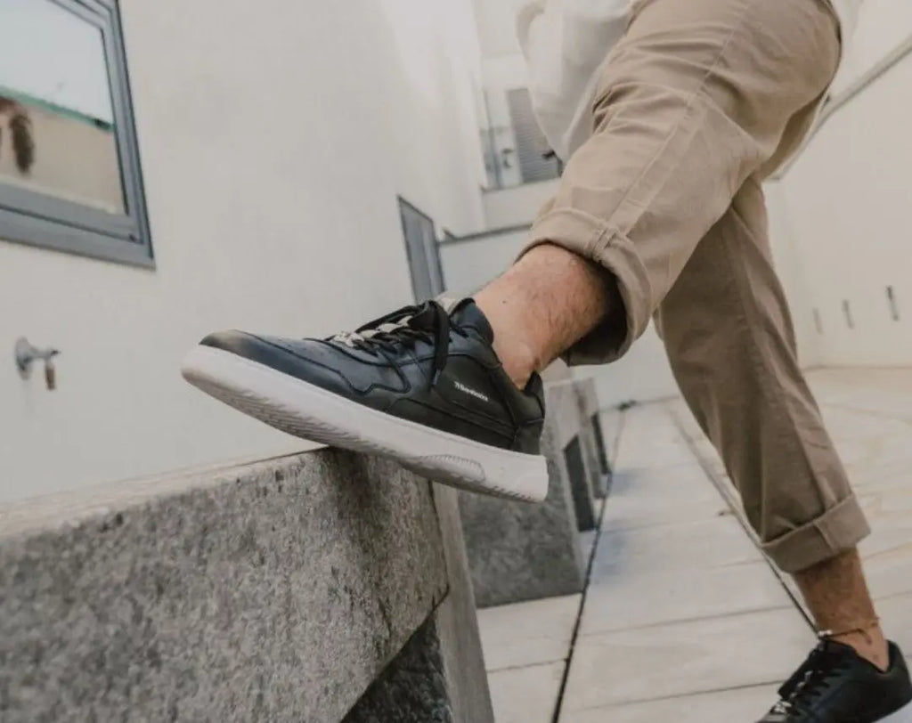 Barebarics - Zing Black & White Leather - Deportivas barefoot