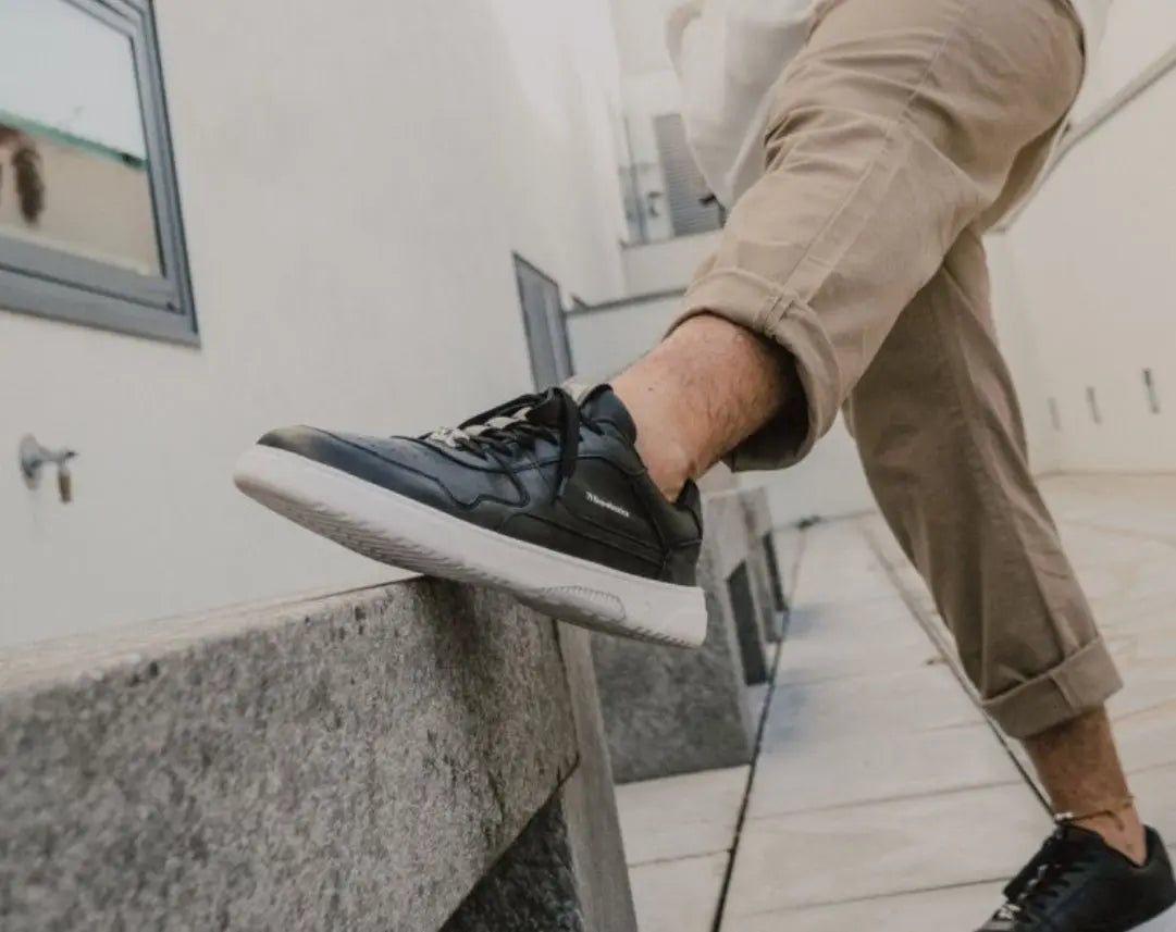 Barebarics - Zing Black & White Leather - Deportivas barefoot