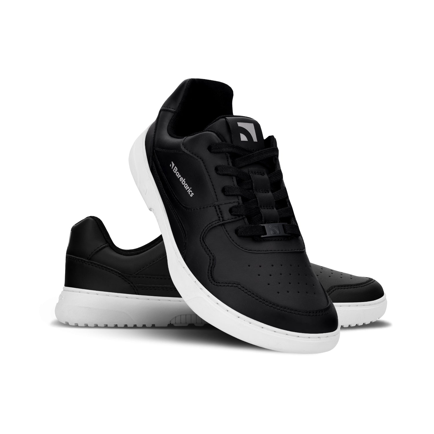 Barebarics - Zing Black & White Leather - Deportivas barefoot-Barebarics-Cacles Barefoot-Tienda de calzado barefoot respetuoso minimalista