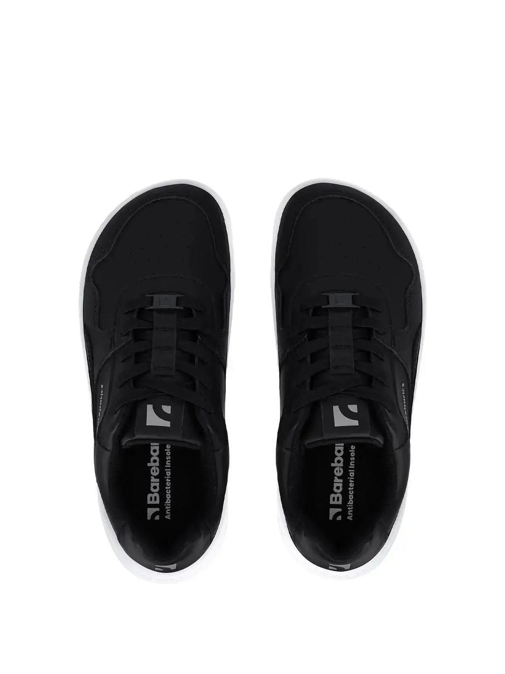 Barebarics - Zing Black & White Leather - Zapatillas barefoot unisex negras