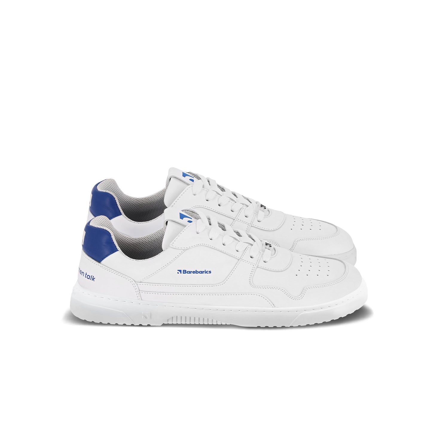 Barebarics - Zing Brave Men Talk White & Blue - Deportivas barefoot-Barebarics-Cacles Barefoot-Tienda de calzado barefoot respetuoso minimalista