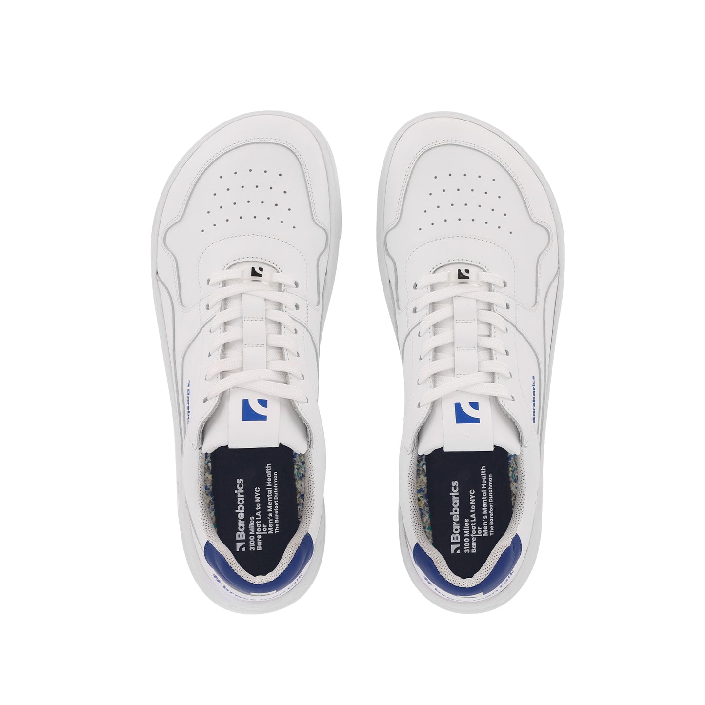 Barebarics - Zing Brave Men Talk White & Blue - Deportivas barefoot-Barebarics-Cacles Barefoot-Tienda de calzado barefoot respetuoso minimalista