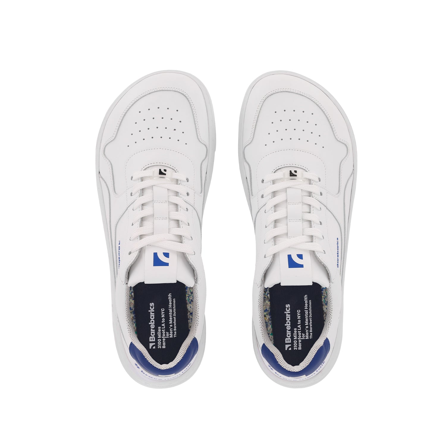 Barebarics - Zing Brave Men Talk White & Blue - Deportivas barefoot-Barebarics-Cacles Barefoot-Tienda de calzado barefoot respetuoso minimalista