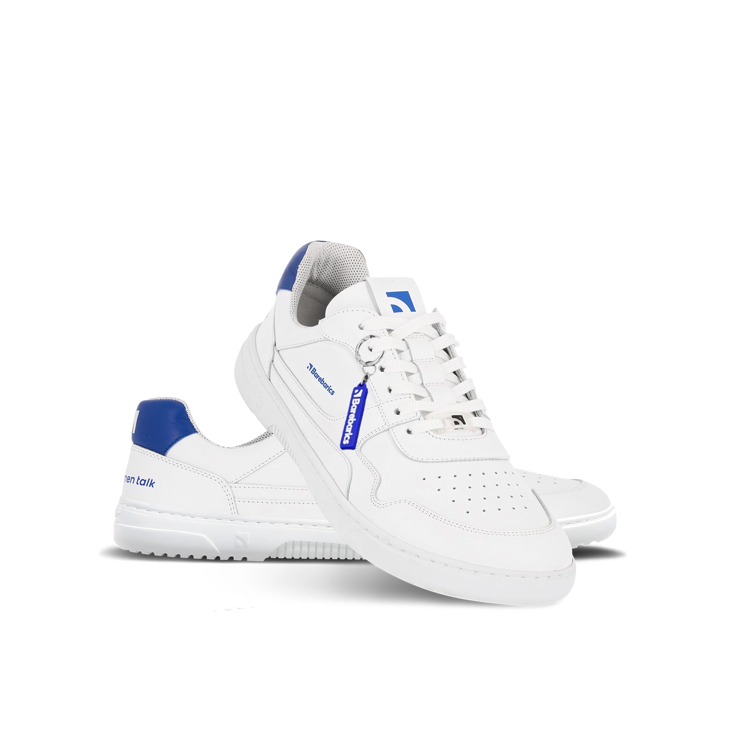 Barebarics - Zing Brave Men Talk White & Blue - Deportivas barefoot-Barebarics-Cacles Barefoot-Tienda de calzado barefoot respetuoso minimalista