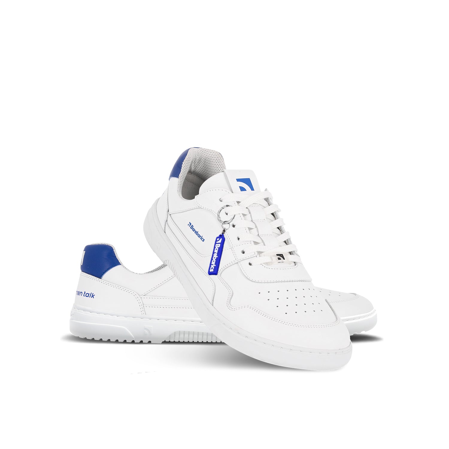 Barebarics - Zing Brave Men Talk White & Blue - Deportivas barefoot-Barebarics-Cacles Barefoot-Tienda de calzado barefoot respetuoso minimalista