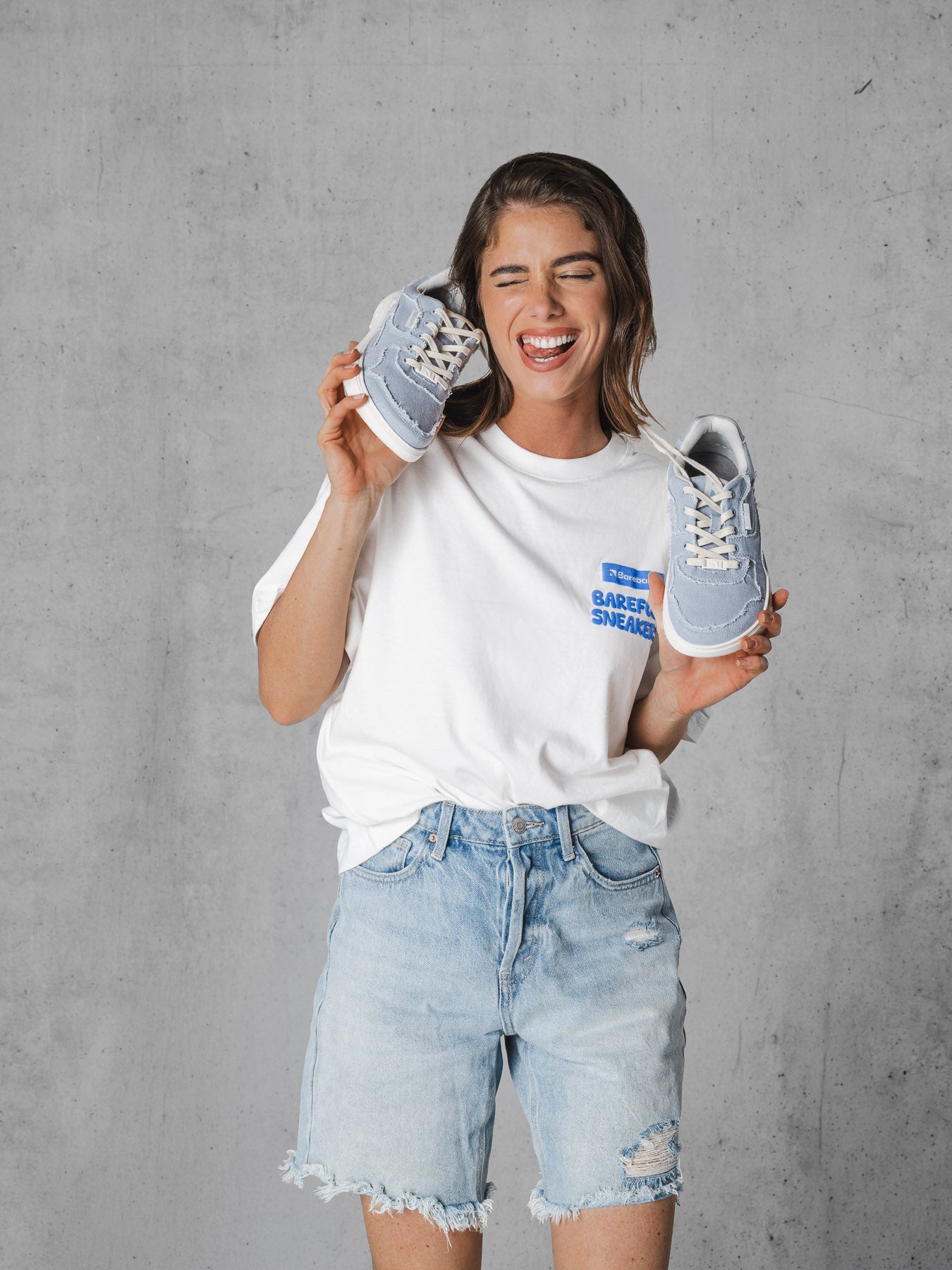 Barebarics - Zing Denim Light Blue - Zapatillas barefoot unisex azules de tela vaquera