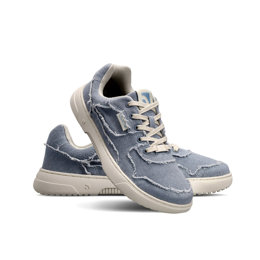 Barebarics - Zing Denim Light Blue - Zapatillas barefoot unisex azules de tela vaquera