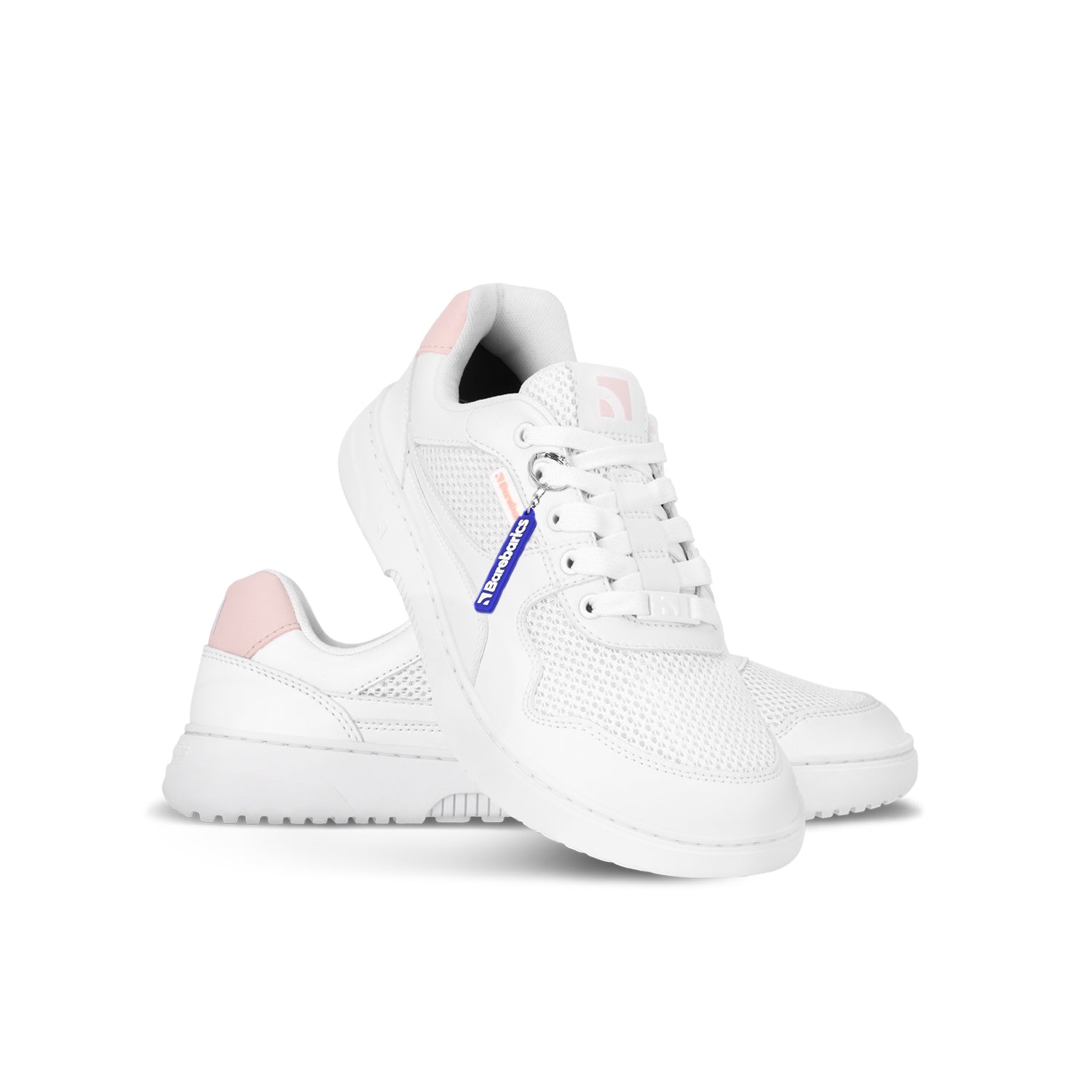 Barebarics - Zing Fresh White & Coral Pink - Deportivas barefoot-Barebarics-Cacles Barefoot-Tienda de calzado barefoot respetuoso minimalista