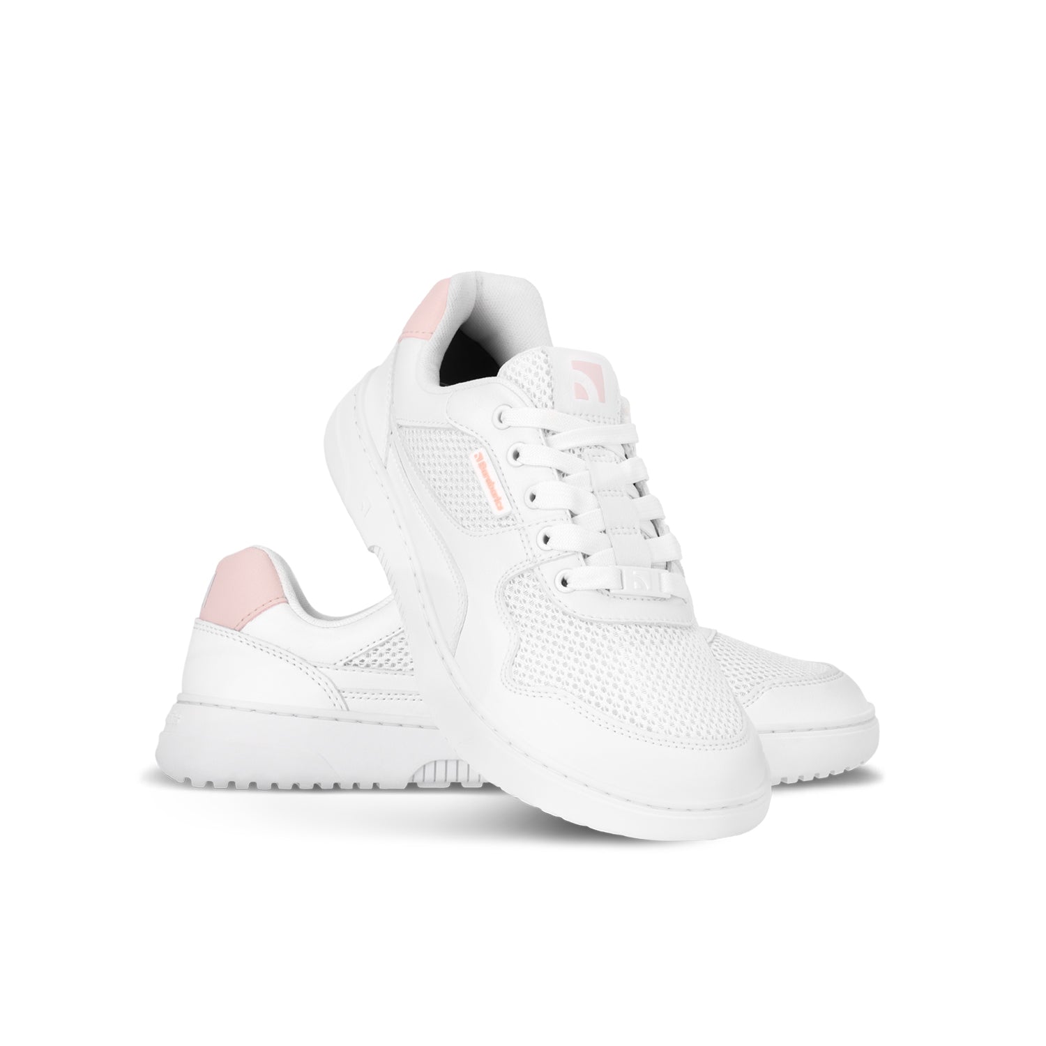 Barebarics - Zing Fresh White & Coral Pink - Deportivas barefoot-Barebarics-Cacles Barefoot-Tienda de calzado barefoot respetuoso minimalista