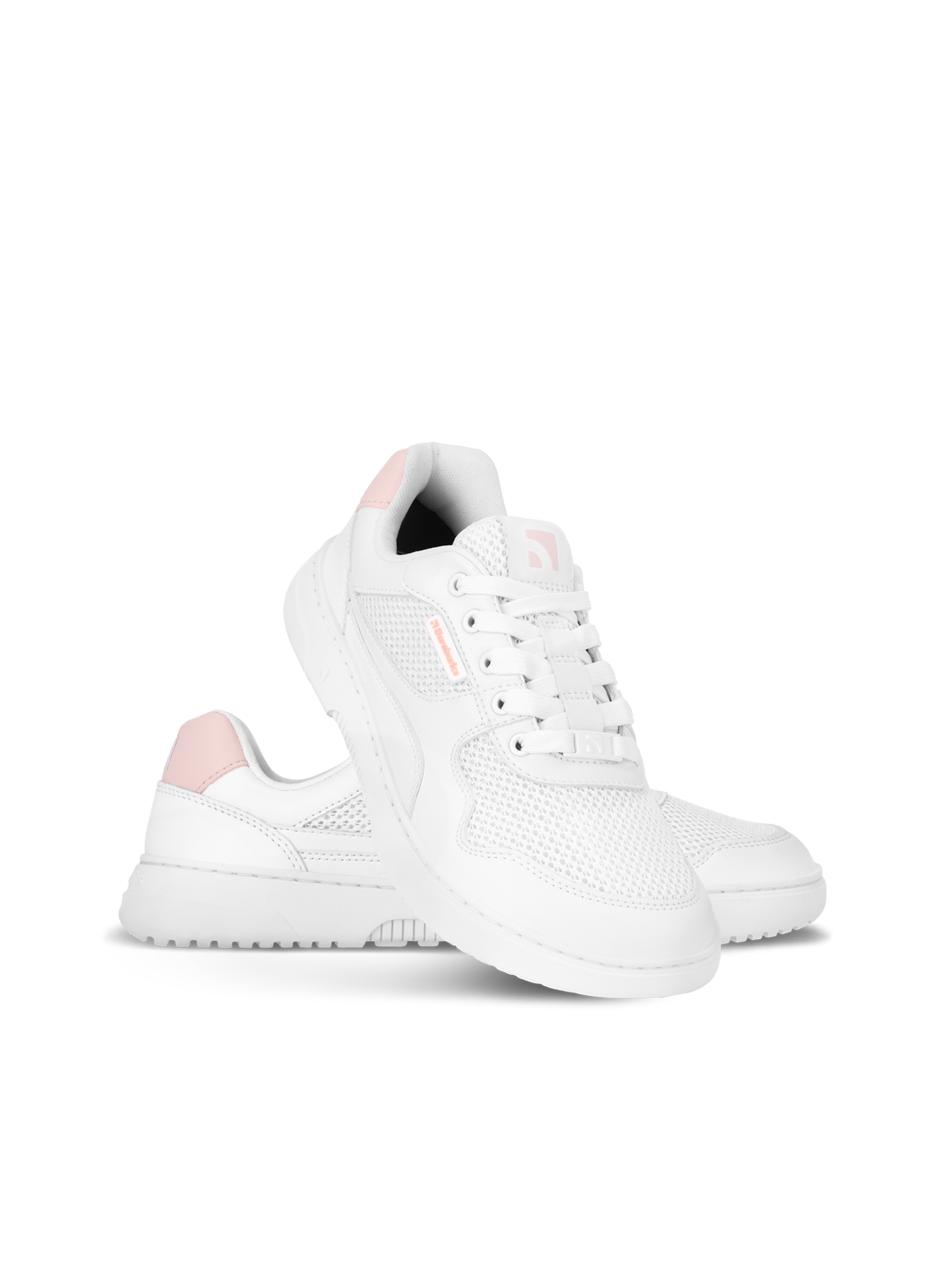 Barebarics - Zing Fresh White & Coral Pink - Deportivas barefoot-Barebarics-Cacles Barefoot-Tienda de calzado barefoot respetuoso minimalista