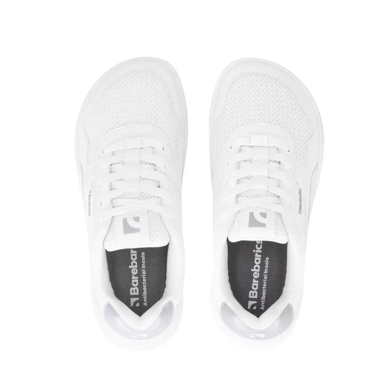 Barebarics - Zing Fresh White & Silver - Zapatillas barefoot frescas unisex blanco y plata