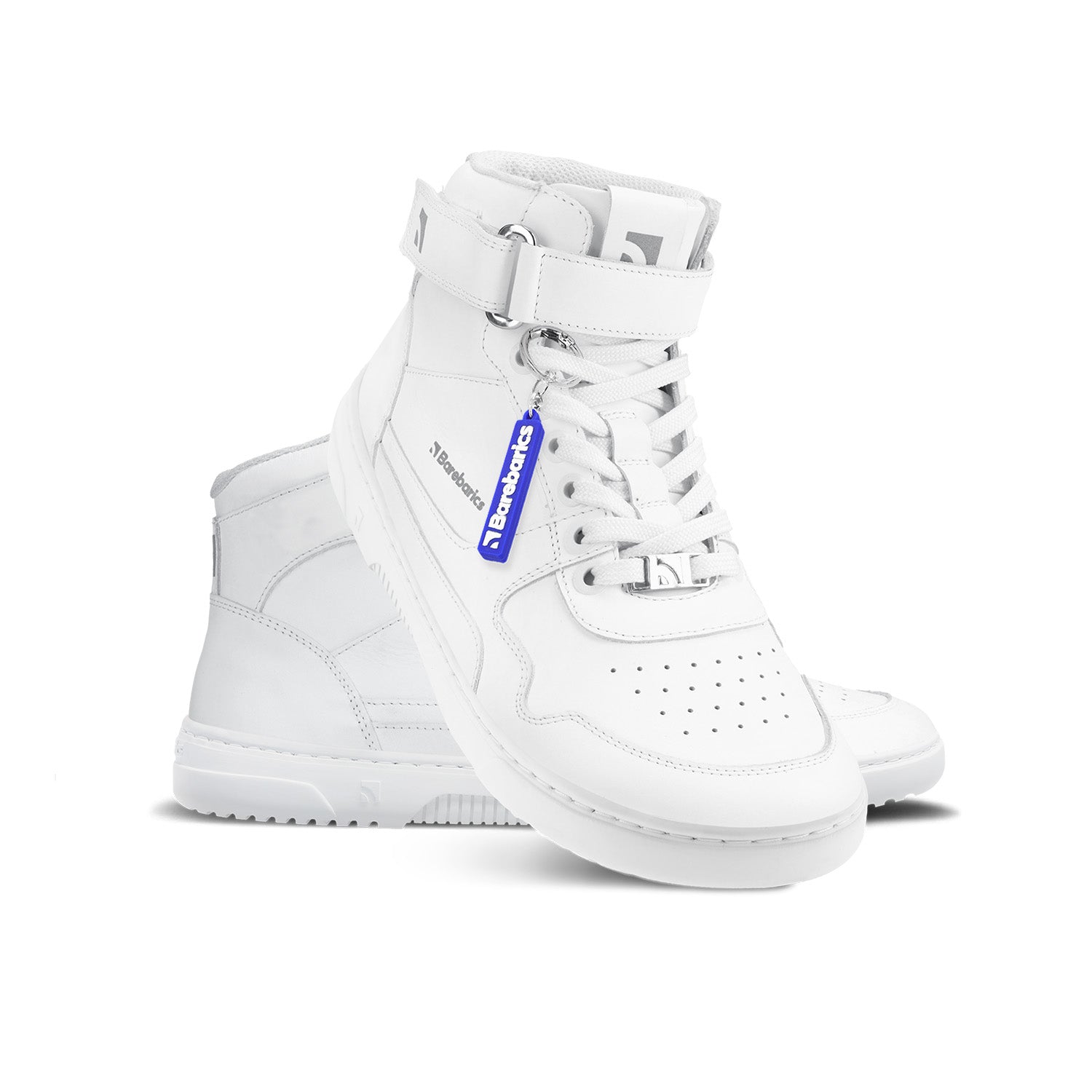 Barebarics - Zing High Top All White Leather - Botines deportivos barefoot-Barebarics-Cacles Barefoot-Tienda de calzado barefoot respetuoso minimalista
