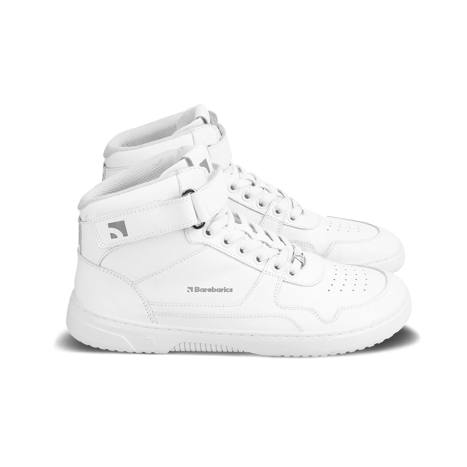 Barebarics - Zing High Top All White Leather - Botines deportivos barefoot-Barebarics-Cacles Barefoot-Tienda de calzado barefoot respetuoso minimalista