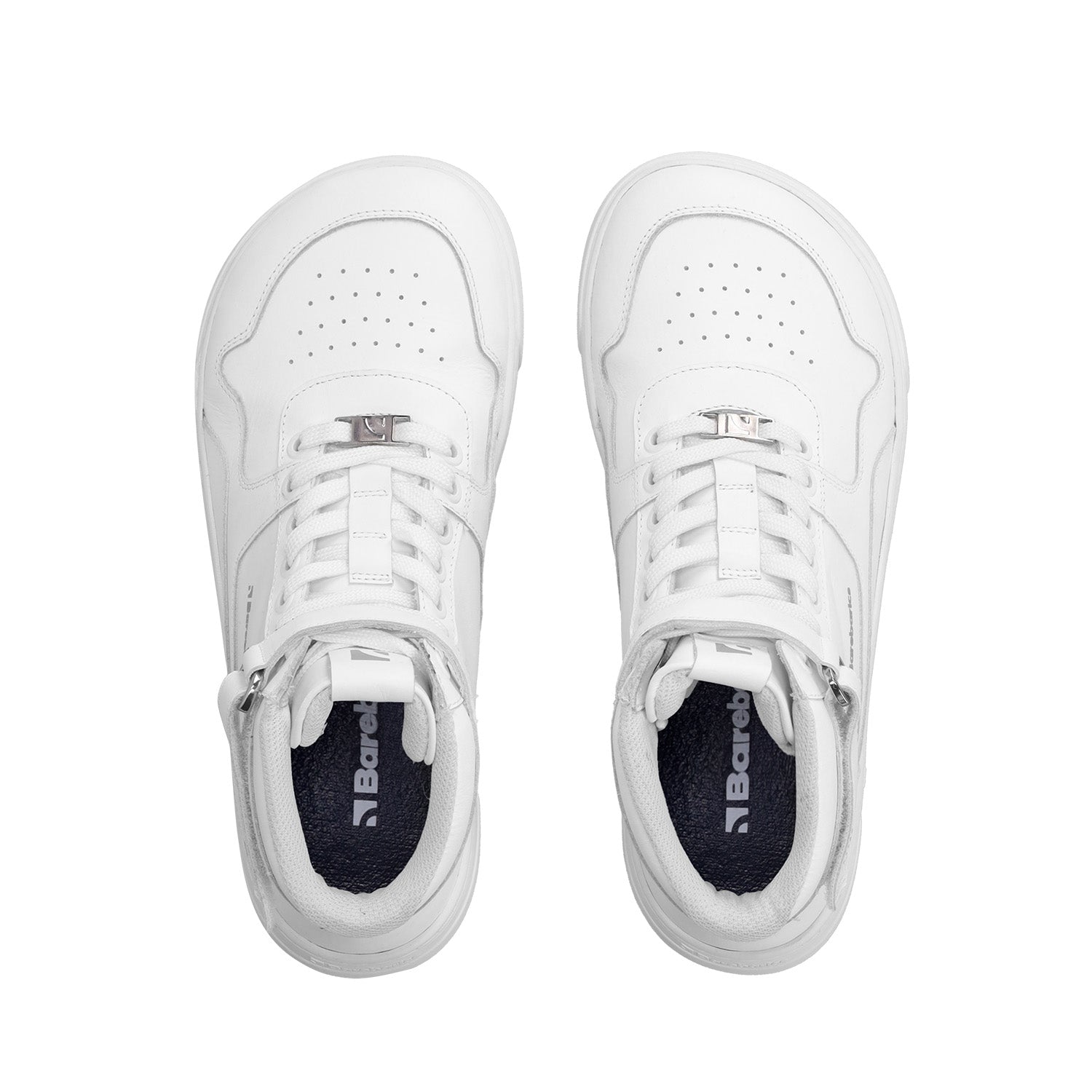 Barebarics - Zing High Top All White Leather - Botines deportivos barefoot-Barebarics-Cacles Barefoot-Tienda de calzado barefoot respetuoso minimalista