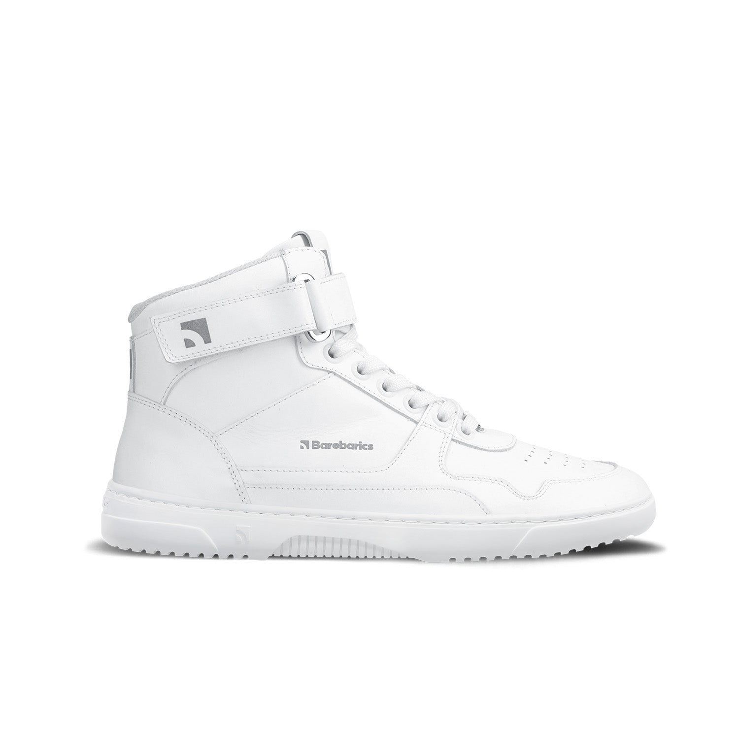 Barebarics - Zing High Top All White Leather - Botines deportivos barefoot-Barebarics-Cacles Barefoot-Tienda de calzado barefoot respetuoso minimalista