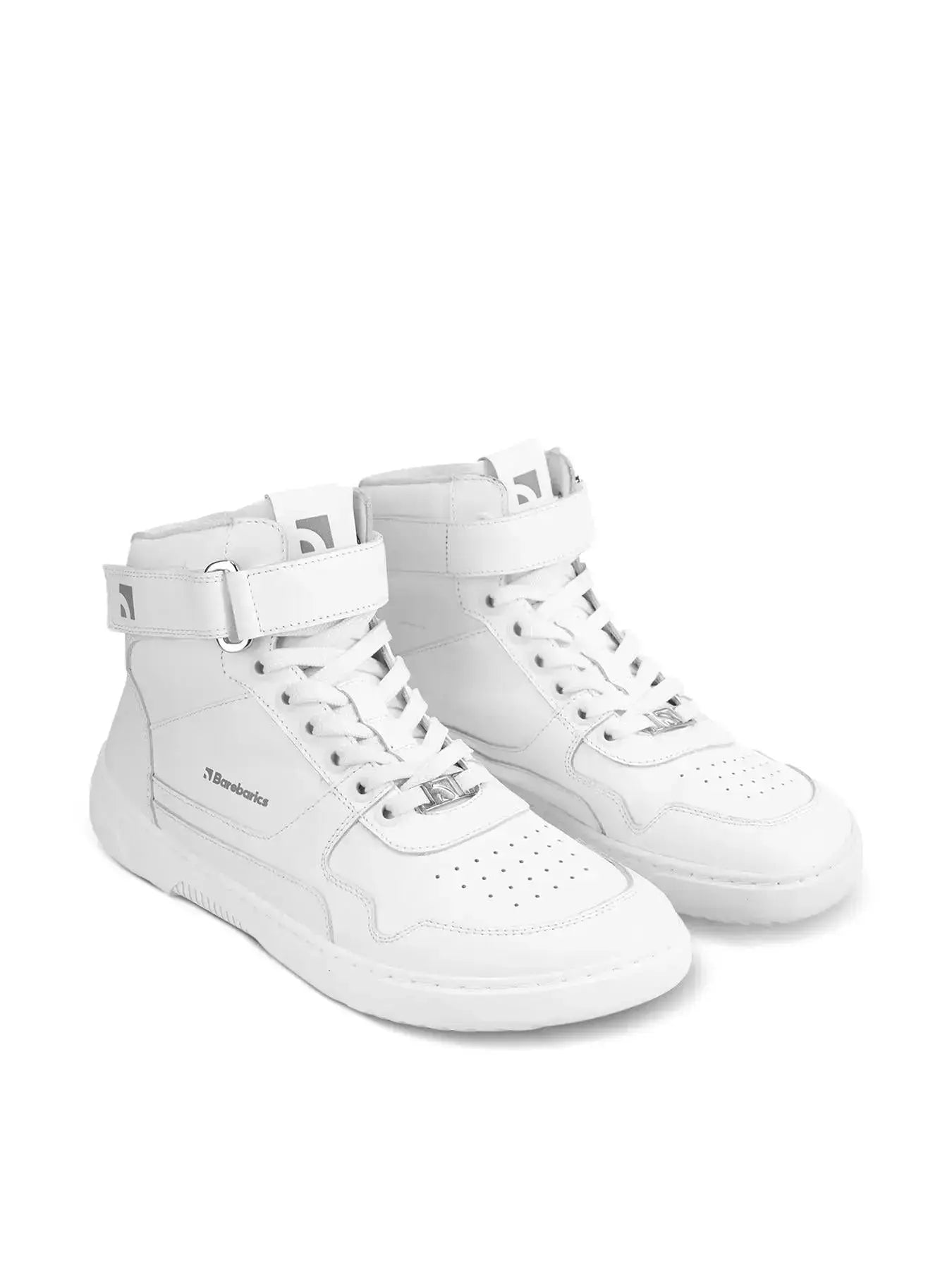 Barebarics - Zing High Top All White Leather - Zapatillas barefoot de caña alta unisex blancas