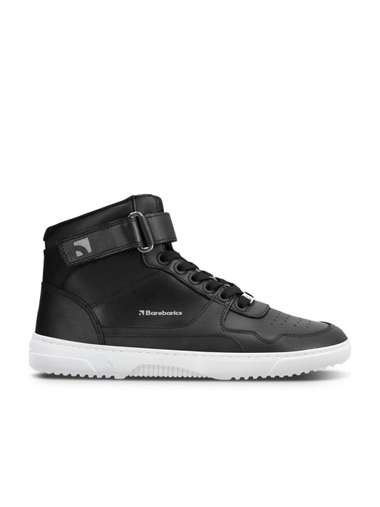 Barebarics - Zing High Top Leather Black & White - Botines deportivos barefoot - Cacles Barefoot