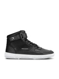 Barebarics - Zing High Top Leather Black & White - Zapatillas barefoot de caña alta unisex negras