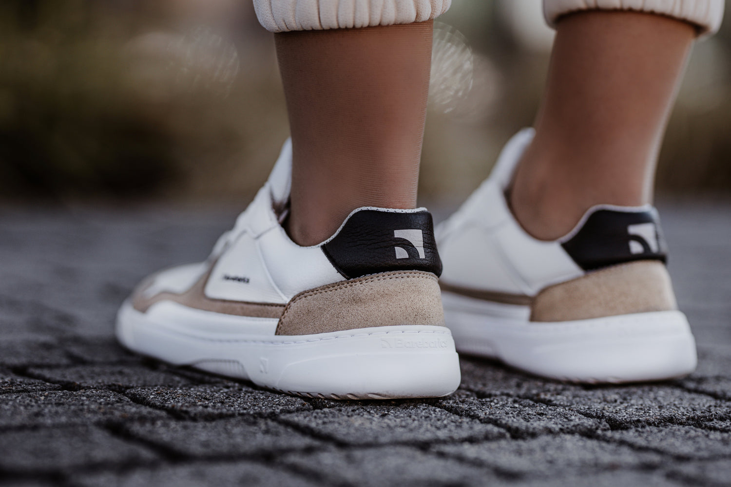 Barefoot Sneakers Barebarics - Zing - White & Beige-Barebarics-Cacles Barefoot