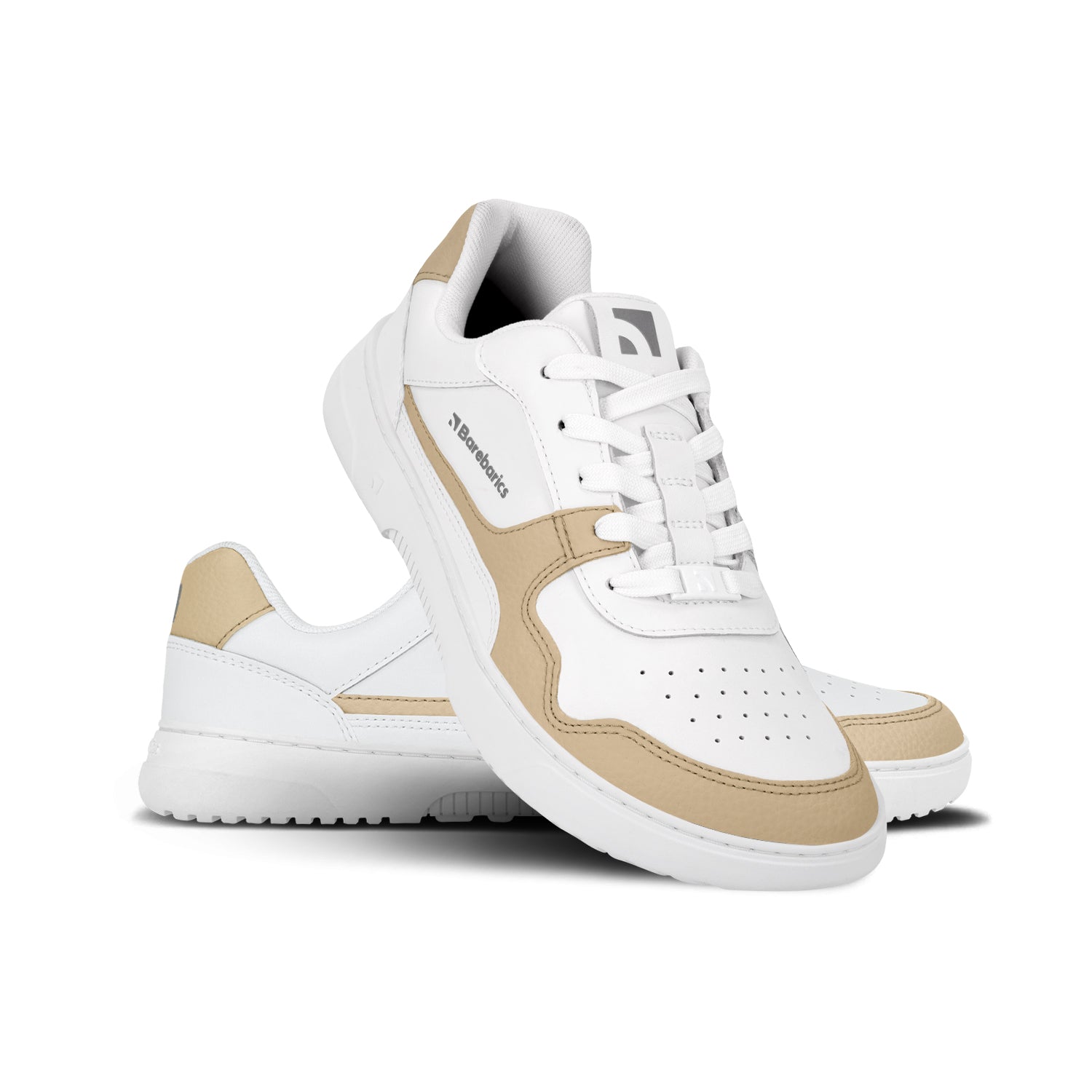 Barebarics - Zing White & Cream Leather - Deportivas barefoot-Barebarics-Cacles Barefoot-Tienda de calzado barefoot respetuoso minimalista