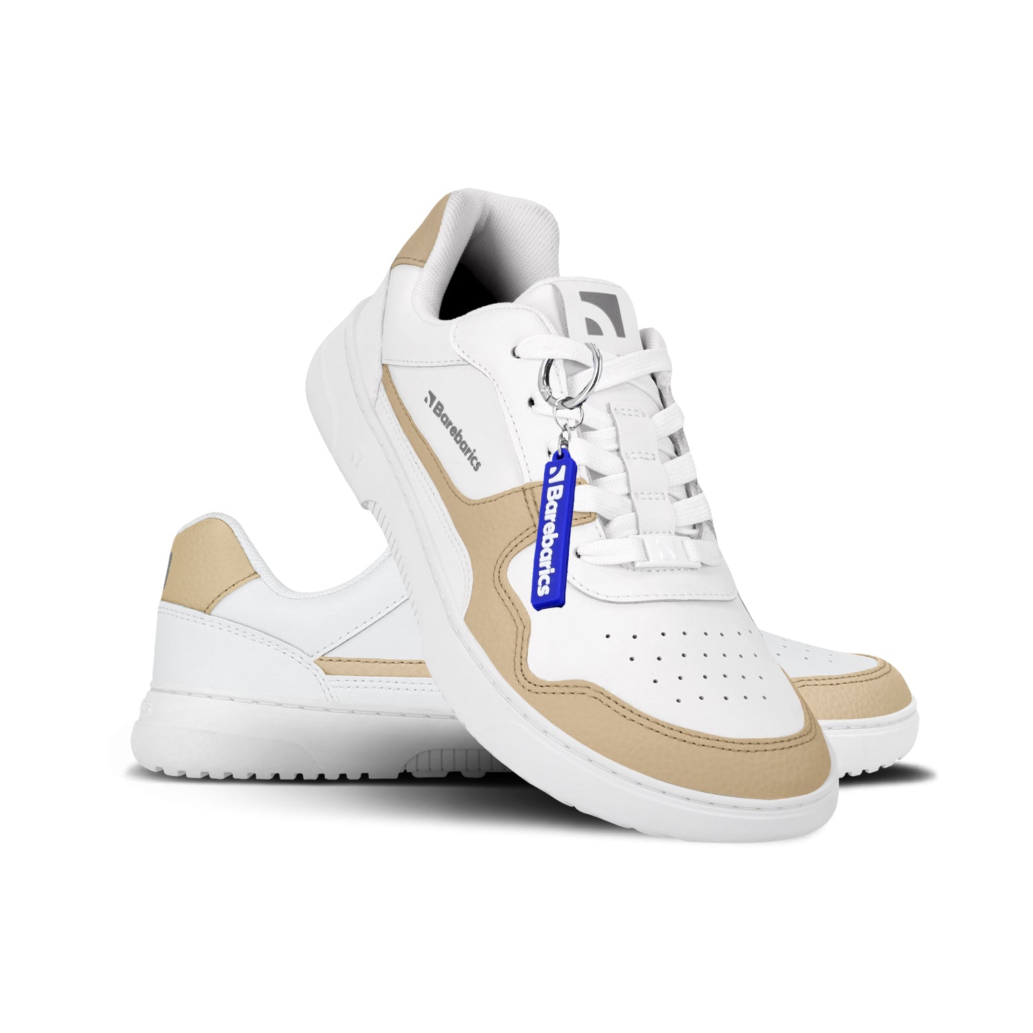 Barebarics - Zing White & Cream Leather - Deportivas barefoot-Barebarics-Cacles Barefoot-Tienda de calzado barefoot respetuoso minimalista